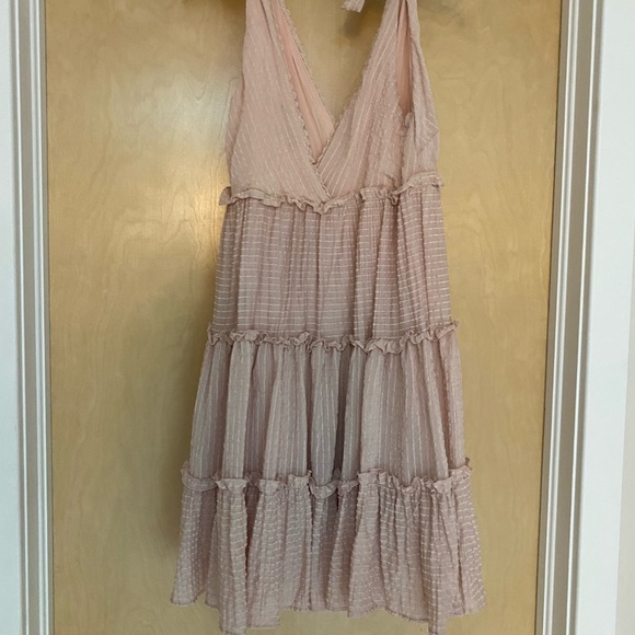 Lulus One to Remember Blush Pink Tie-Strap Tiered Babydoll Dress size Small - Picture 3 of 6